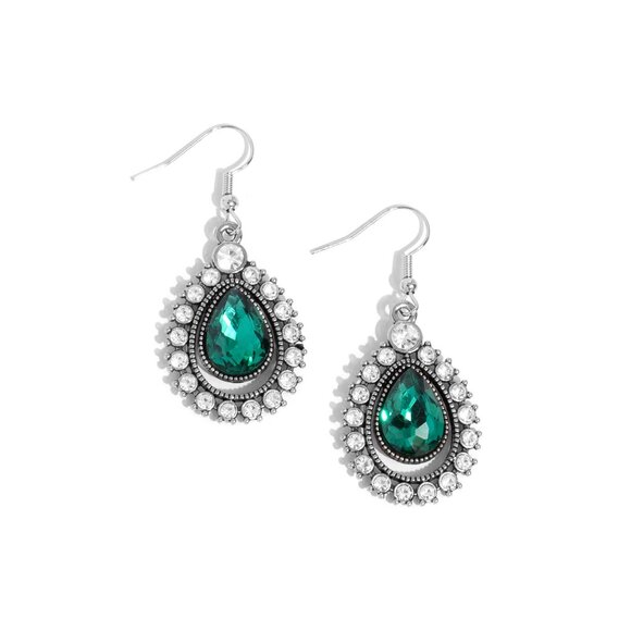 Paparazzi Jewelry Accessories - Divinely Duchess - Green Earrings - NEW!! - Picture 4 of 4